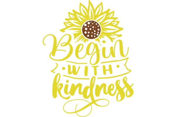 Begin with Kindness: A Yellow Sunflower Logo