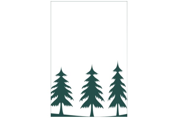 Simplicity in Nature: A Silhouette of Three Pine Trees on a Solid Background