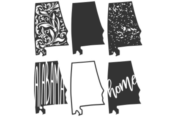 A Collection of State Silhouettes and the Word 'Home'