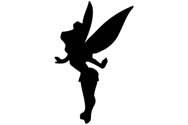 Silhouette of a Fantastical Creature: A Tinkerbell-like Figure in