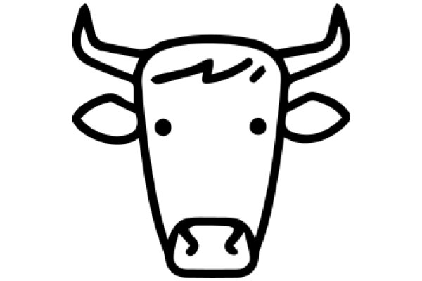 Simplistic Line Drawing of a Bull's Head