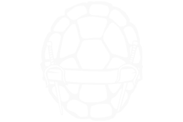 A White Background with a Stylized Soccer Ball and Swords