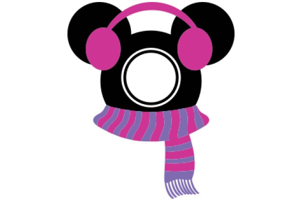 Stylish Mickey Mouse Earphones with a Pink Scarf