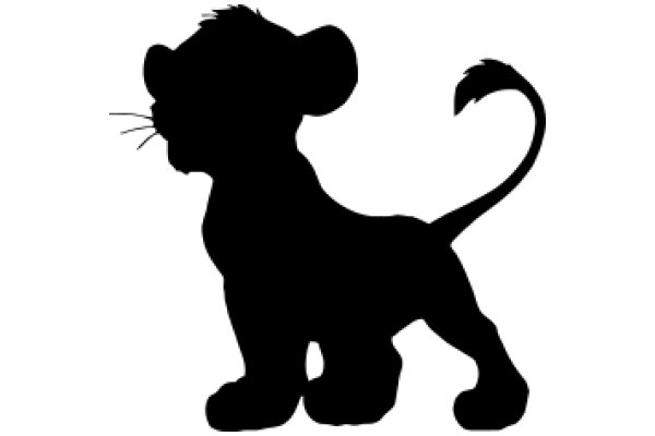 A Silhouette of a Lion-like Creature with a Tail