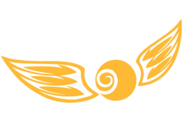 Stylized Yellow and Orange Logo with Wings and Swirls