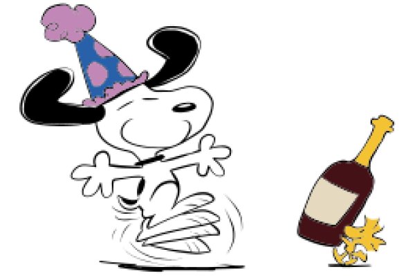 A Playful Scene of Snoopy and Woodstock's Adventure