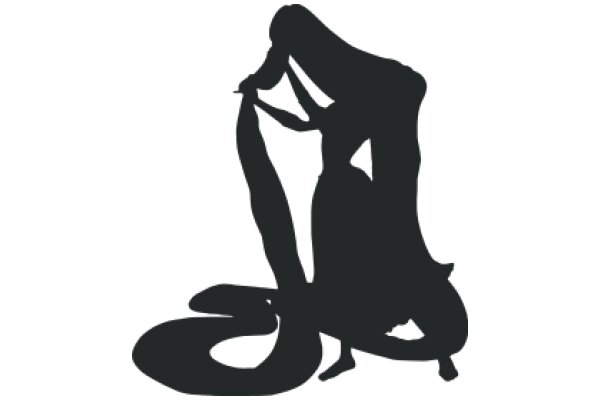 Silhouette of a Person with a Snake