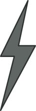 Stylized Gray Lightning Bolt Icon