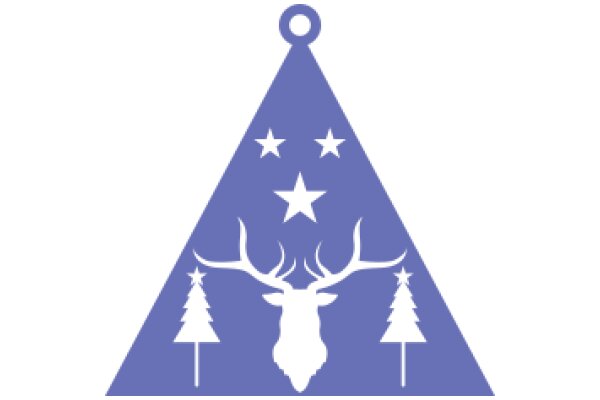 A Festive Symbol of the Holiday Season: A Christmas Tree with a Star and a Deer's Head