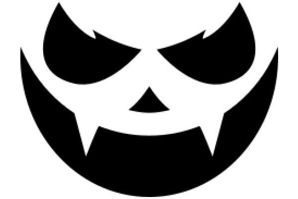 Stylized Halloween Icon: A Design of a Ghostly Face with Horns