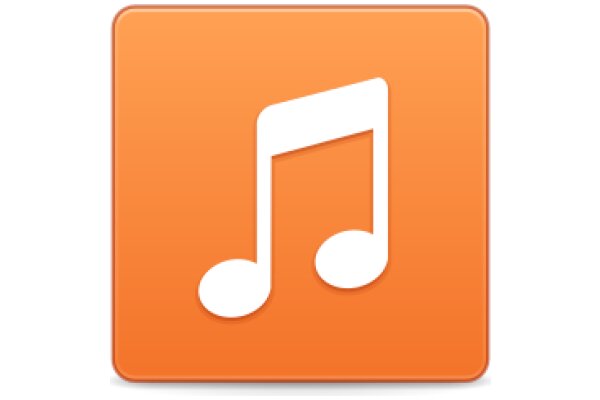 Vibrant Orange Icon with Music Note