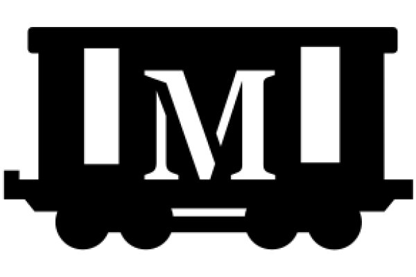 Monochrome Icon of a Train with the Letter 'M'