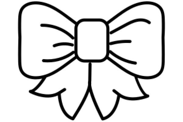 Simplistic Line Drawing of a Bow Tie