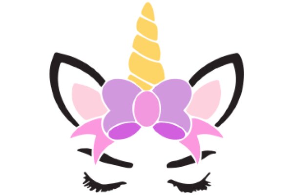 Whimsical Unicorn with a Flower Crown and Eyelashes