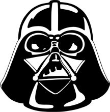 Stylish Black and White Darth Vader Mask