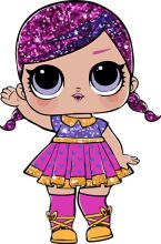 Stylish Cartoon Character: A Purple-Haired Girl with Pink Dress and Yellow Boots