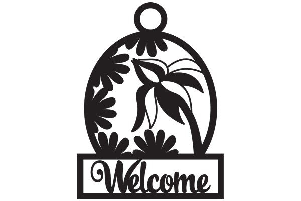 Welcome Sign with Floral Design