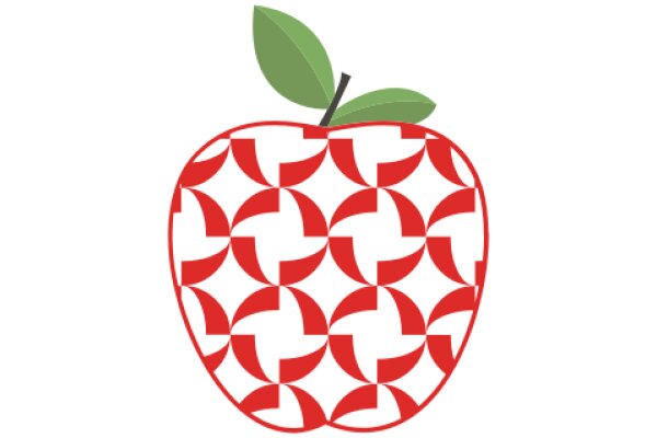 Vibrant Apple with a Red Pattern Background