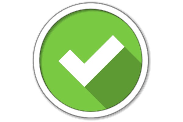 Digital Checkmark Icon with Green Background