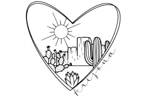 A Whimsical Cityscape in a Heart Shape