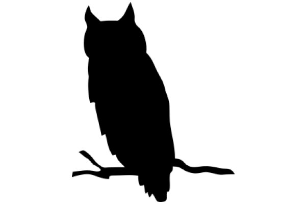 Silhouette of an Owl Perched on a Branch