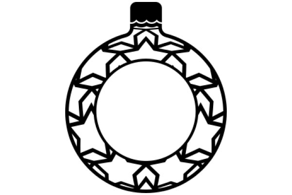 Stylized Star-Shaped Decoration with a Round Center