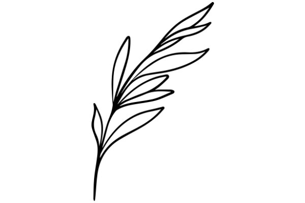 Stylized Artwork of a Plant with Leaves