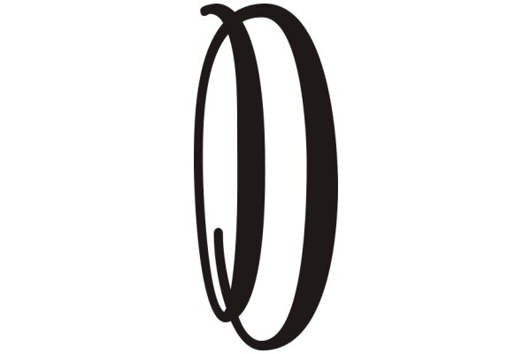 Stylized Black Letter 'O' on a White Background