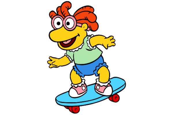 A Cartoon Character on a Skateboard, Ready for Adventure!