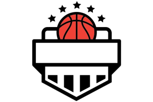 Stylized Basketball Icon with Stars