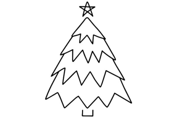 Simplistic Line Drawing of a Christmas Tree