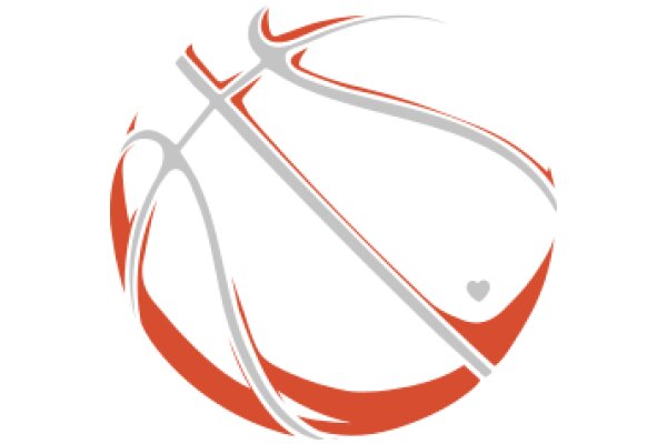 Stylized Basketball Logo with Red and White Design