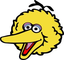 A Cartoon Character with a Big Smile and Yellow Feathers