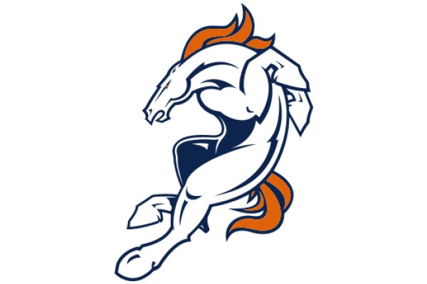 Stylized Horse Logo with Orange Mane and Blue Accents