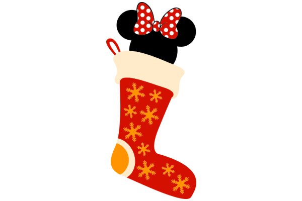 A Festive Christmas Scene with Mickey Mouse and a Stocking