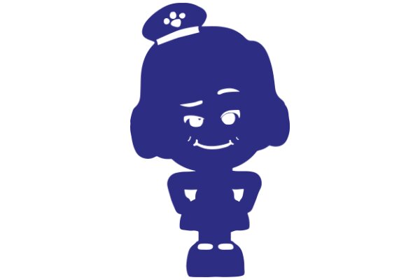 A Blue Cartoon Character with a Hat and a Smile