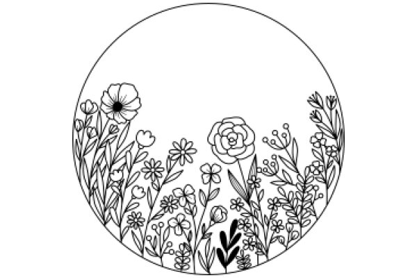 Floral Border: A Illustration of Flowers and Plants