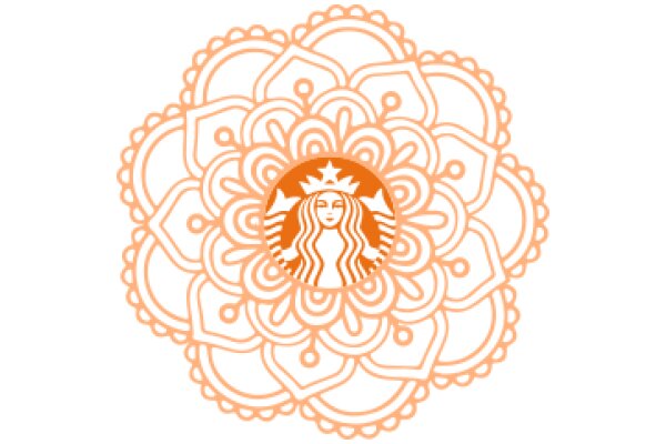 Stylized Starbucks Logo with Floral Patterns