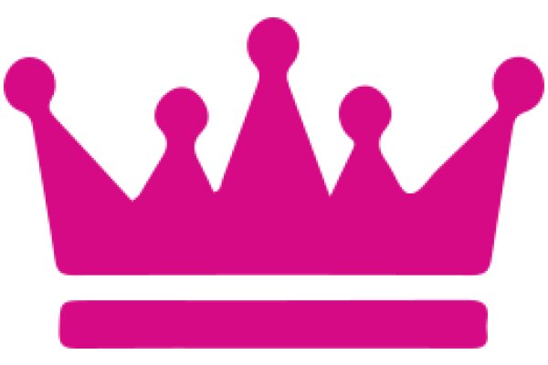 Vibrant Pink Crown Icon with White Outline