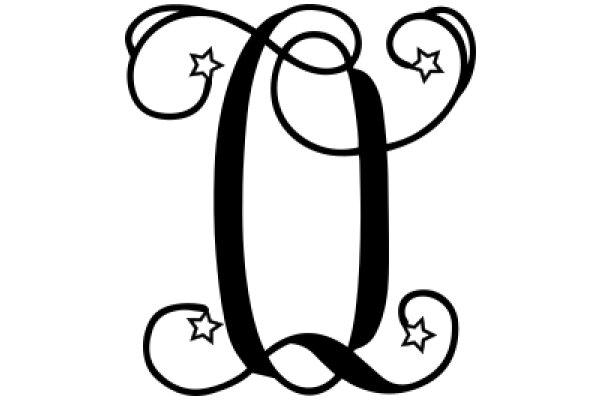 Stylized Letter Q with Star and Swirl Design