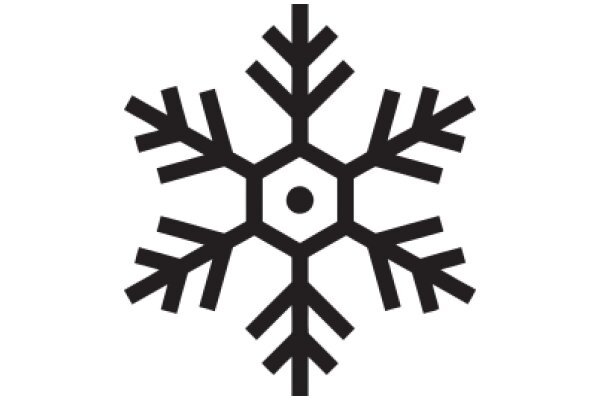 Stylized Black Snowflake Design