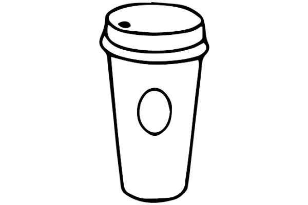 A Simple Line Drawing of a Coffee Cup