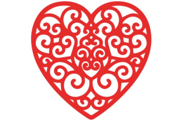 Vibrant Red Heart with Intricate Design