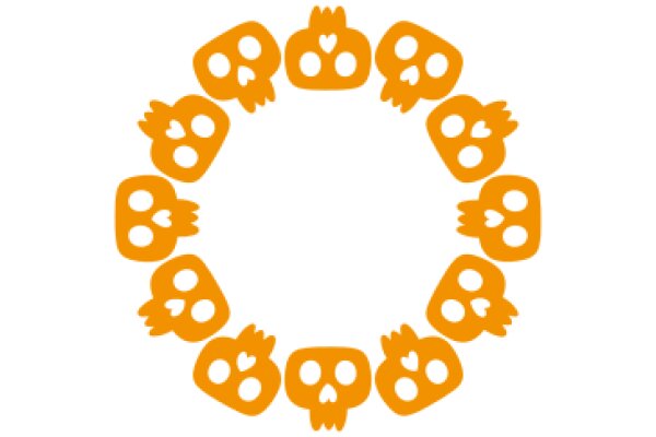 Vibrant Orange Skulls Forming a Circle