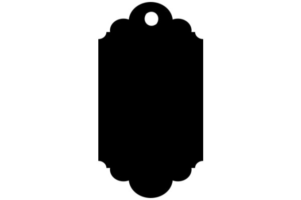 A Solid Black Silhouette of a Decorative Frame