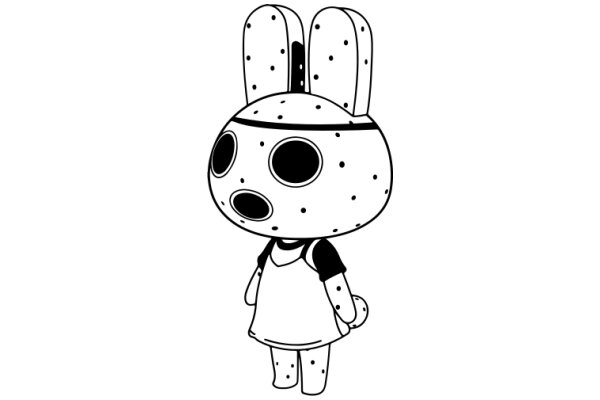 A Whimsical Cartoon of a Cactus-Inspired Bunny