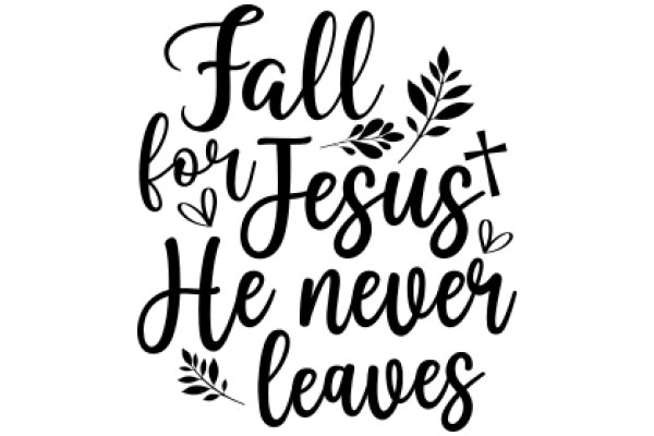 Inspirational Quote Poster: Fall for Jesus, He Never Leaves