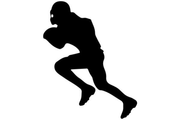 Silhouette of a Football Player in Motion