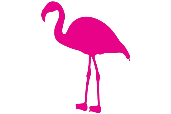 Pink Flamingo Silhouette on a White Background