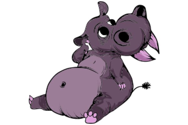 A Whimsical Purple Elephant with a Playful Expression